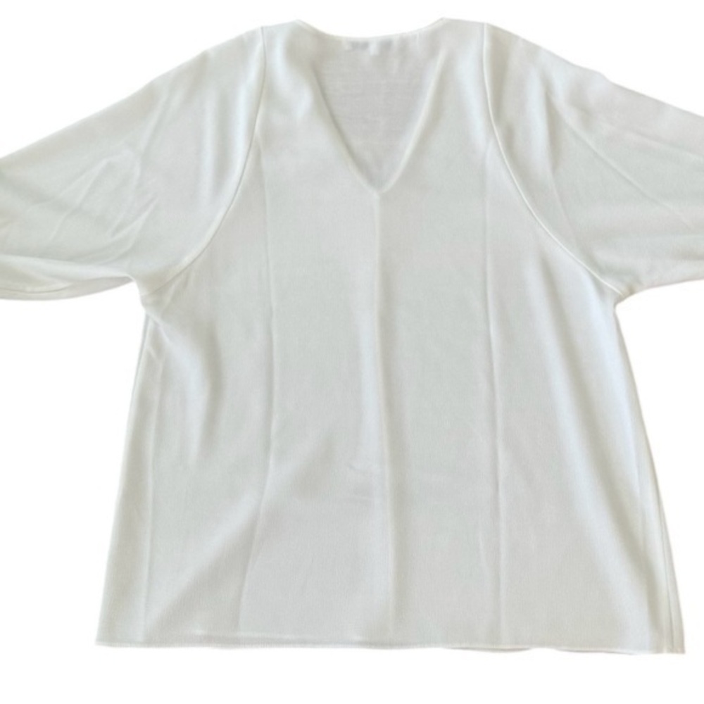 Tibi Savanna White V-neck long Sleeve Blouse Top‎ Size XS - Picture 9 of 10